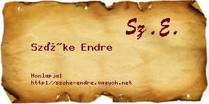 Szőke Endre névjegykártya